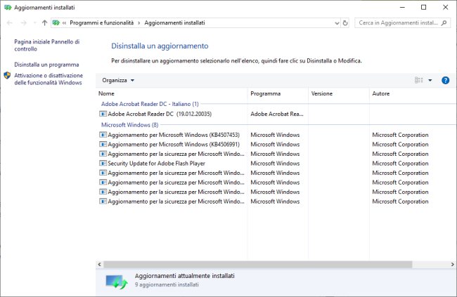 Disinstallare aggiornamenti Windows 10: come procedere in caso di problemi