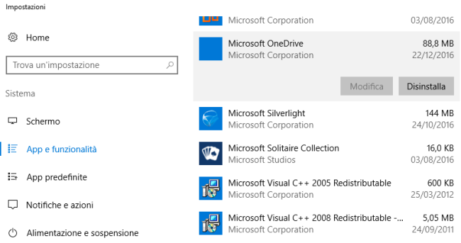 Come disinstallare OneDrive da Windows 10