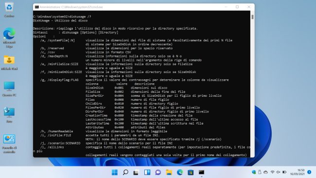 DiskUsage: controllare l'utilizzo del disco da riga di comando con Windows 11