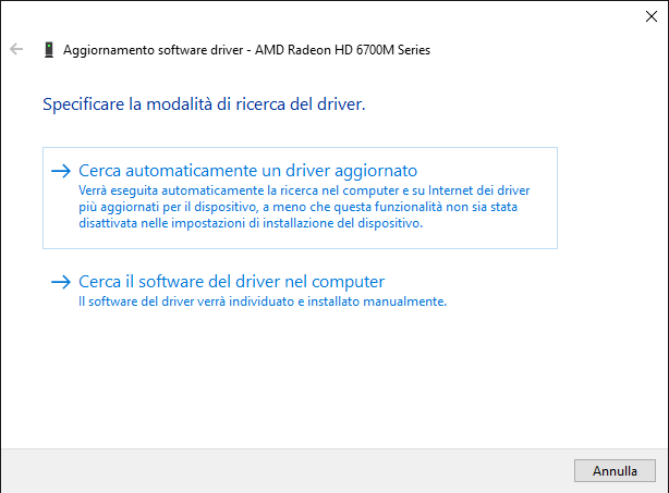 Dispositivo hardware non riconosciuto in Windows 10