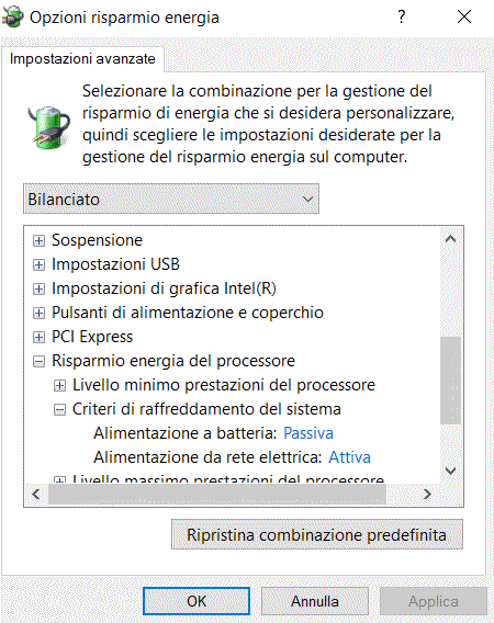 Ventola dissipatore spesso attiva sul notebook e quando si collega l'alimentatore