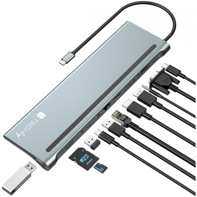 Docking Station 12-in-1: per collegare dispositivi USB, HDMI, DisplayPort, Ethernet, schede SD e altri ancora