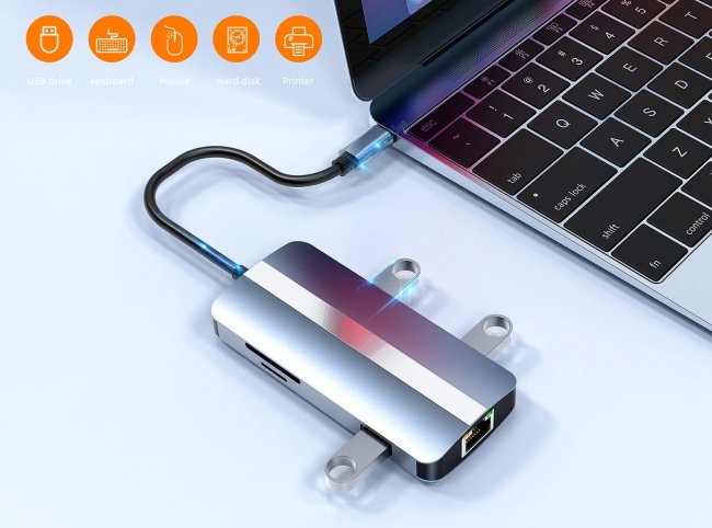 Adattatore USB-C HDMI docking station 8-in-1 in promozione