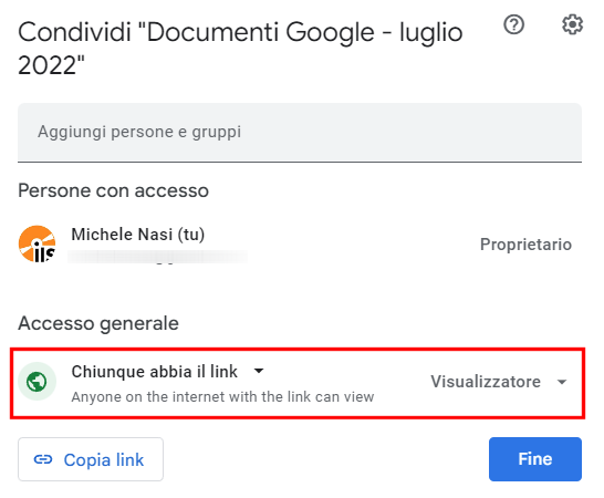 Documenti Google: come condividere, usare segnalibri, link e commenti
