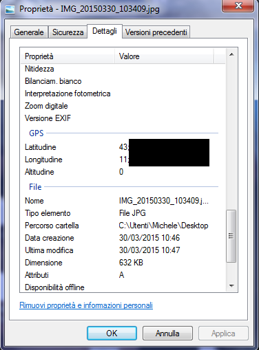 Scoprire dove è stata scattata la foto e proteggere la privacy