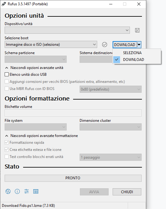 Download ISO Windows 10 e 8.1 e inserimento in una chiavetta USB con Rufus