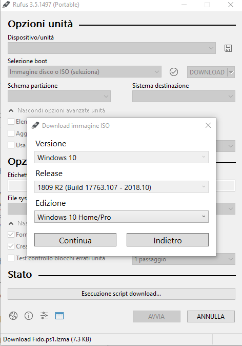 Download ISO Windows 10 e 8.1 e inserimento in una chiavetta USB con Rufus