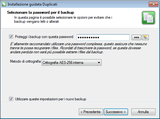 Backup su cloud e server FTP con Duplicati