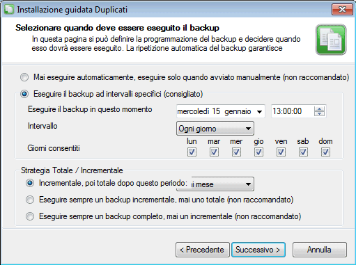 Backup su cloud e server FTP con Duplicati