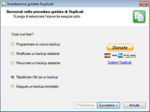 Backup su cloud e server FTP con Duplicati