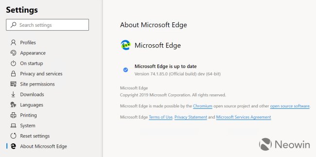 Edge basato sul motore di Chromium: ecco le prime immagini
