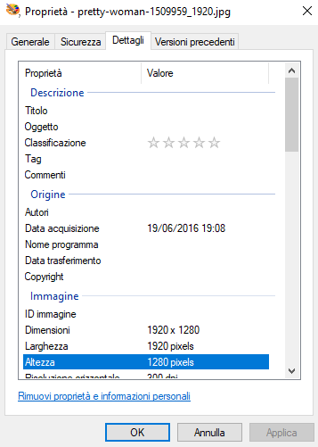 Eliminare le proprietà aggiuntive dei file in Windows