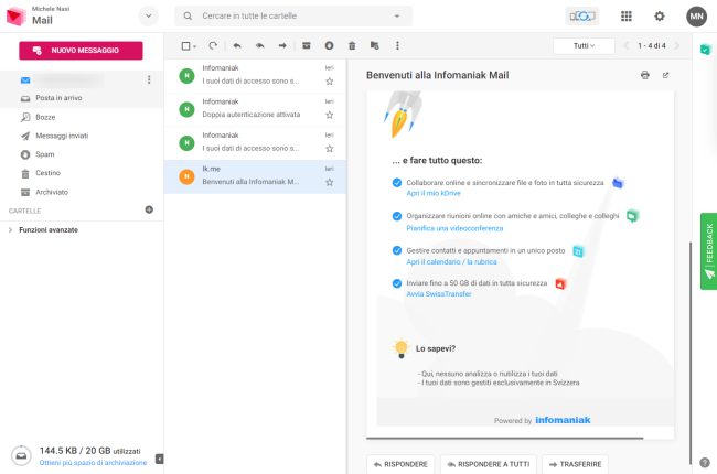 Indirizzo email gratuito per sempre con ik.me: senza pubblicità e nel rispetto della privacy