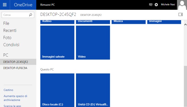 Entrare nel PC da remoto con OneDrive