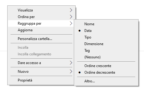 Esplora file: come raggruppare i dati e usare un'alternativa alla Timeline