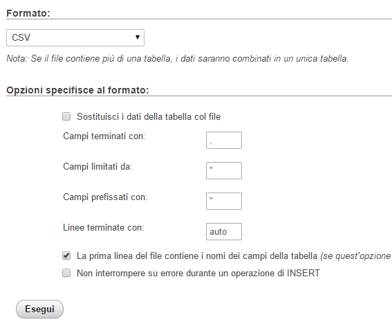 Come importare dati Excel in un database