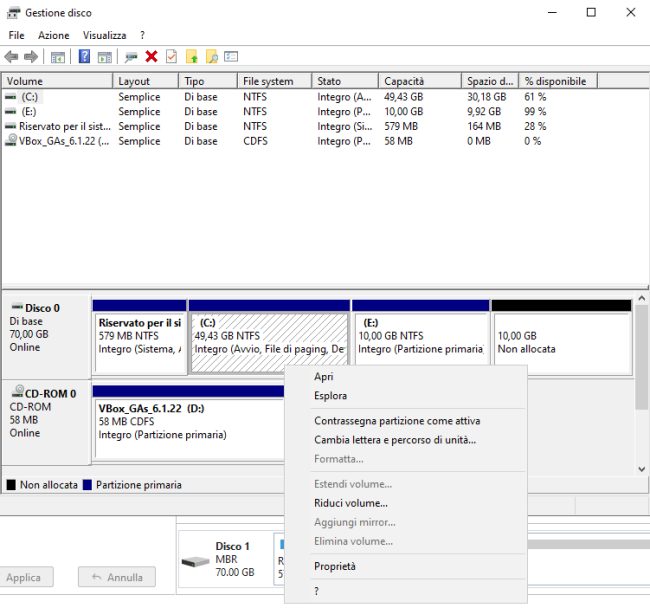 Come estendere partizione in Windows