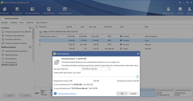 Come estendere partizione in Windows