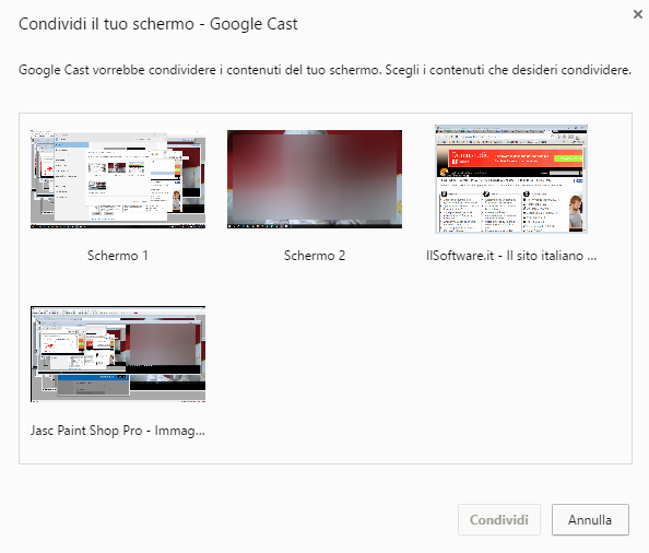 Estendere lo schermo in Windows con Chromecast