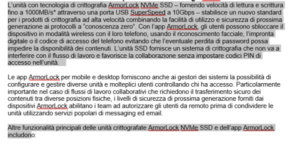 Evidenziare e selezionare il testo in Word e nelle altre applicazioni