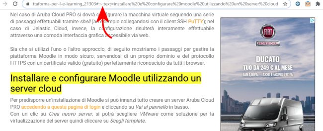 Evidenziare una frase in una pagina web con Chrome, Chromium e derivati