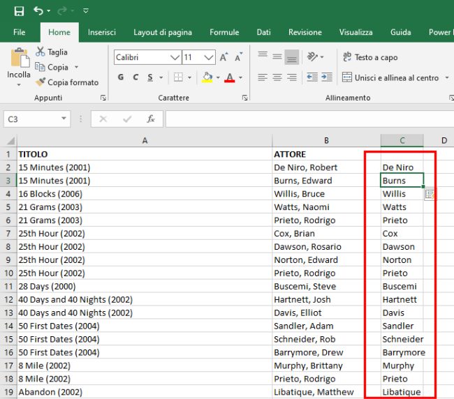 Excel, come estrarre dati e formattarli con Flash Fill