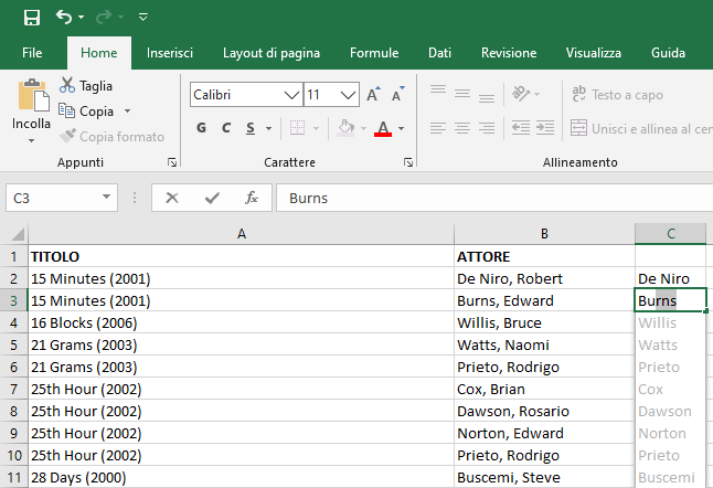 Excel, come estrarre dati e formattarli con Flash Fill