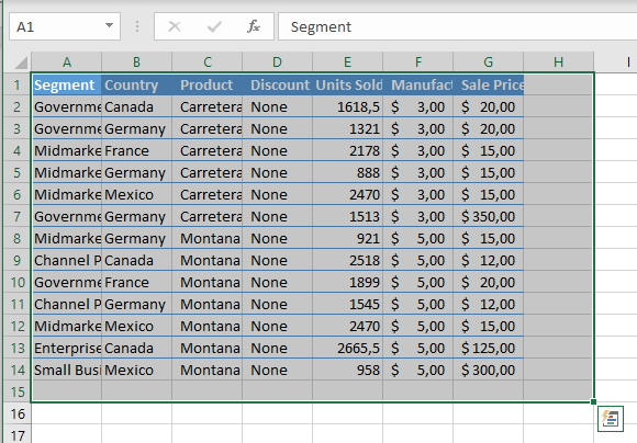 Come sommare i valori di righe e colonne in Excel