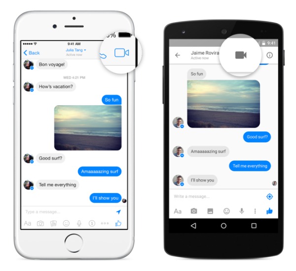 Facebook Messenger permette le videochiamate