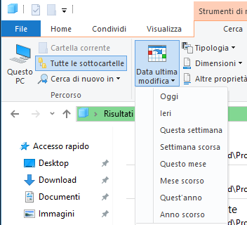 Come trovare file modificati di recente