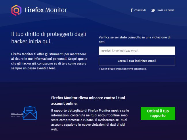 Firefox mostrerà un avviso quando si sta per visitare un sito compromesso