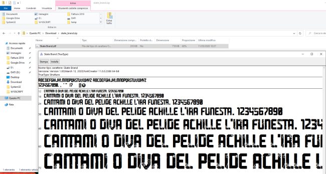 Fonts o tipi di carattere per documenti Word e PDF