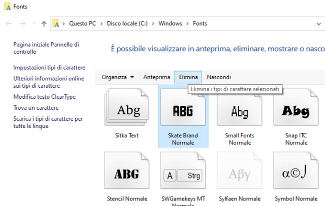 Fonts o tipi di carattere per documenti Word e PDF