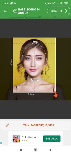 Fototessera, come crearla con uno smartphone Android
