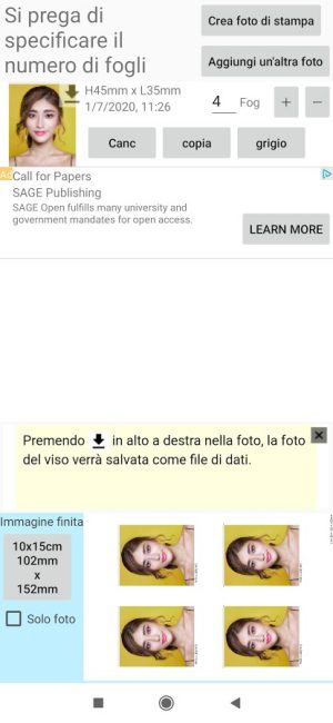 Fototessera, come crearla con uno smartphone Android