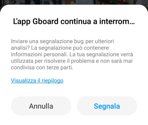 Gboard continua a interrompersi: crash per la tastiera Google