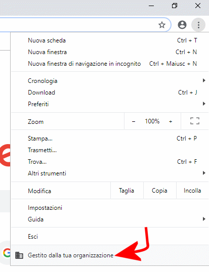 Gestito dalla tua organizzazione in Chrome: potrebbe trattarsi di un malware