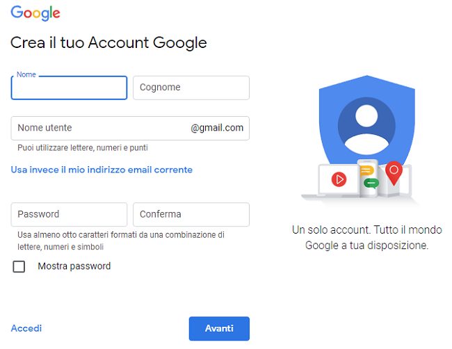 Nuovo account Gmail: come si crea e come si utilizza