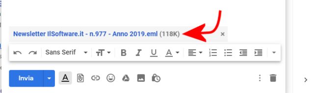 Gmail permette di allegare i messaggi di posta