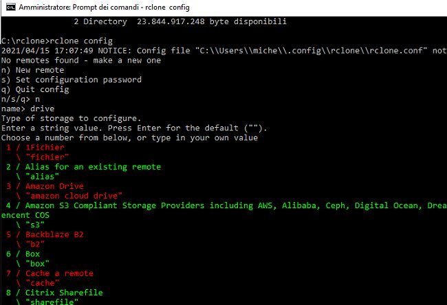 Google Drive come funziona l'accesso da riga di comando in Windows