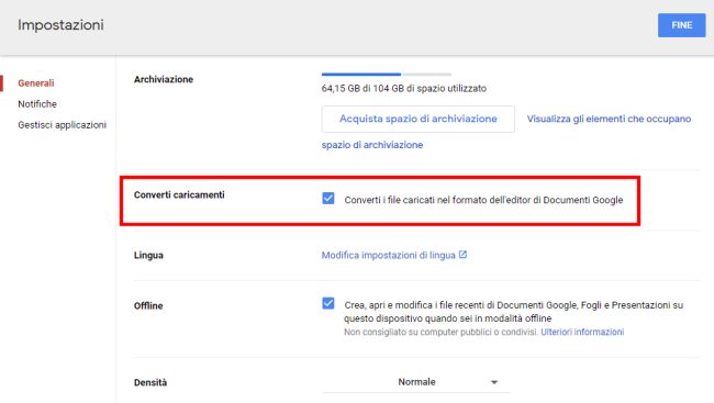 Come convertire documenti Word in formato Google Docs