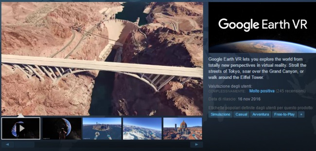 Google Earth VR sbarca sulla realtà virtuale di HTC Vive