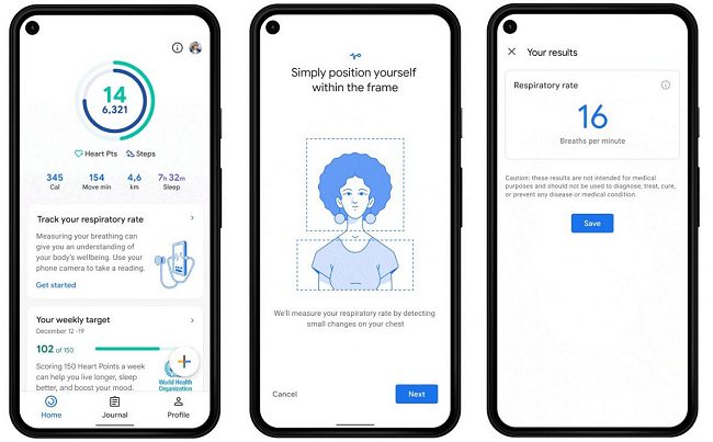 Google Fit misura la frequenza cardiaca e respiratoria usando solo la fotocamera digitale