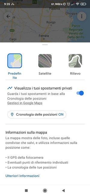 La cronologia degli spostamenti si integra con l'app Google Foto: ecco come