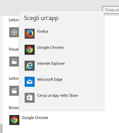 Impostare Google come motore di ricerca in Windows 10