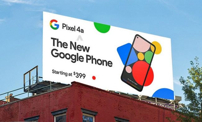Il nuovo Google Pixel 4a fa mostra di sé: appare sui cartelloni pubblicitari