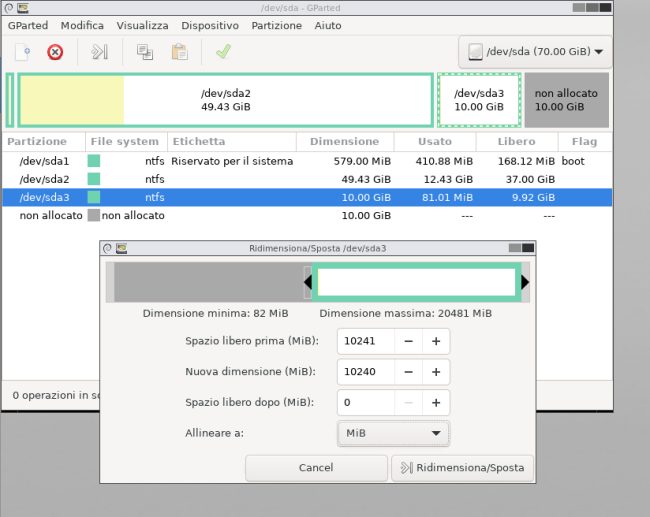Come estendere partizione in Windows