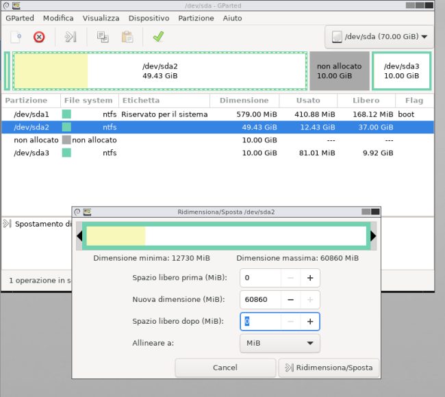 Come estendere partizione in Windows