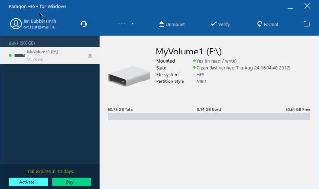 Leggere unità HFS+ e APFS da Windows