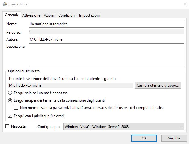 Come spegnere o ibernare automaticamente il PC quando non in uso
